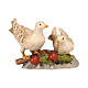 Coppia colombe 12 cm legno dipinto presepe Mahlknecht Val Gardena s1