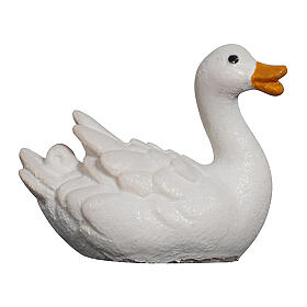Pato nadando à direita 12 cm Mahlknecht presépio madeira pintada Val Gardena