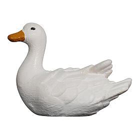 Pato nadando izquierda 9,5 cm belén Mahlknecht madera pintada Val Gardena