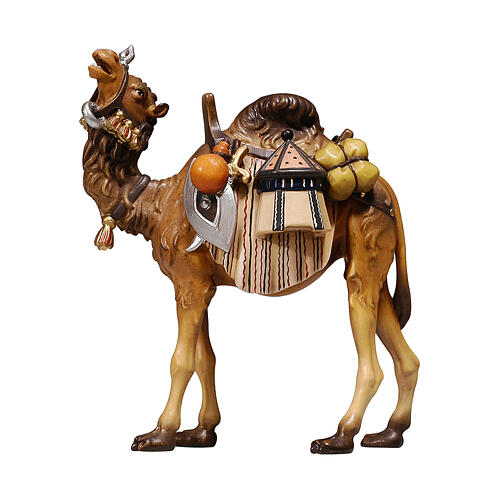 Camel with baggage, Val Gardena painted wood, 9.5 cm Mahlknecht Nativity Scene 1