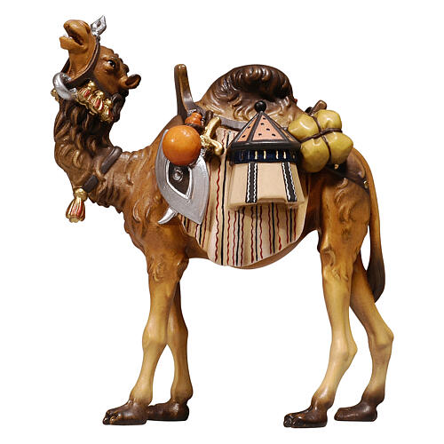 Camel with bags, Val Gardena painted wood, 12 cm Mahlknecht Nativity Scene 1