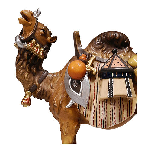 Camel with bags, Val Gardena painted wood, 12 cm Mahlknecht Nativity Scene 2