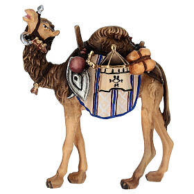 Cammello con bagagli 12 cm legno dipinto presepe Mahlknecht Val Gardena
