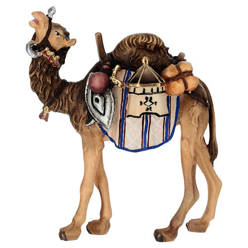 Cammello con bagagli 12 cm legno dipinto presepe Mahlknecht Val Gardena 1