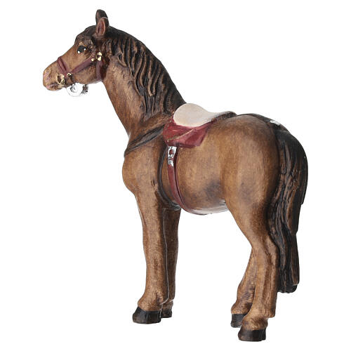 Cavallo 12 cm legno dipinto presepe Mahlknecht Val Gardena 3