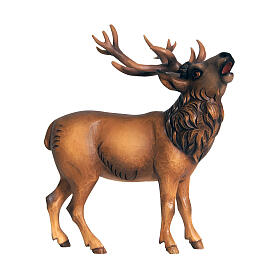 Cervo 9,5 cm presepe Mahlknecht legno dipinto Val Gardena