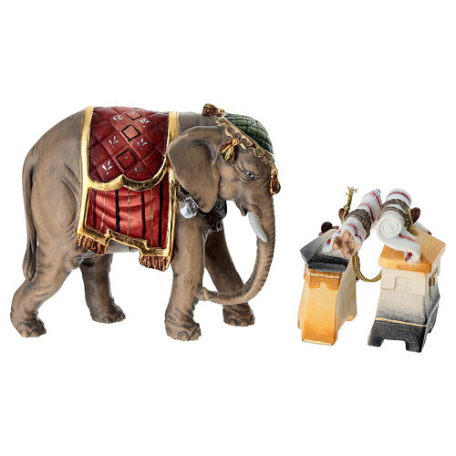 Elefant mit Gepäck, "Mahlknecht Krippe", Holz, Grödnertal, für 12 cm Krippe 4
