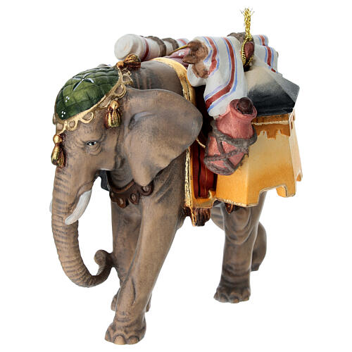 Elefant mit Gepäck, "Mahlknecht Krippe", Holz, Grödnertal, für 12 cm Krippe 5