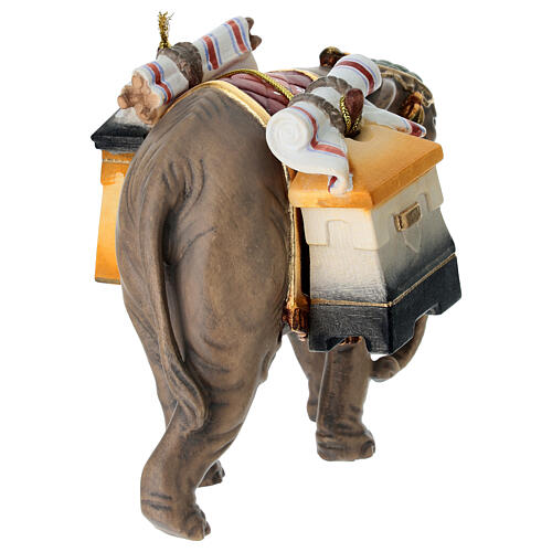 Elefant mit Gepäck, "Mahlknecht Krippe", Holz, Grödnertal, für 12 cm Krippe 10