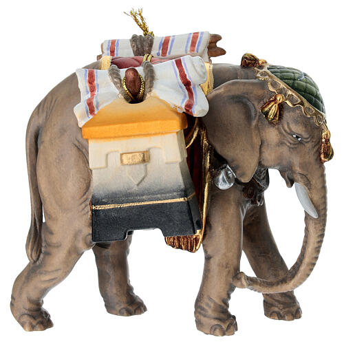 Elephant with baggage, Mahlknecht Nativity Scene of 12 cm, Val Gardena painted wood 1