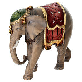 Elefante con bagagli 12 cm presepe Mahlknecht legno dipinto Val Gardena