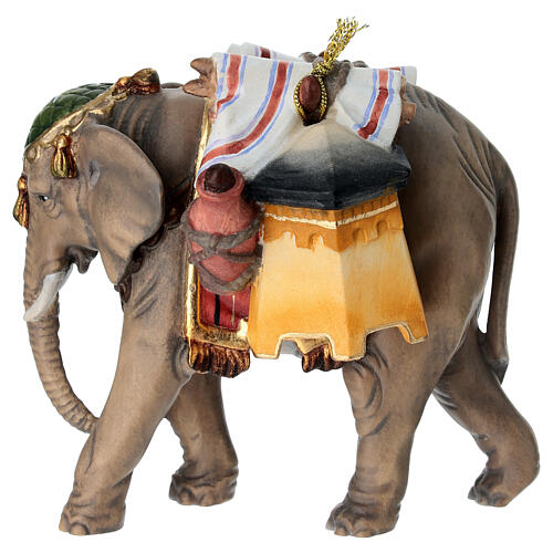 Elefante com bagagens para presépio Mahlknecht de 12 cm madeira pintada Val Gardena 7