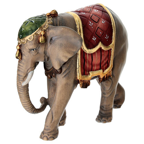 Elephant carrying load 12 cm Mahlknecht nativity painted wood 2
