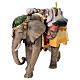 Elephant carrying load 12 cm Mahlknecht nativity painted wood s5