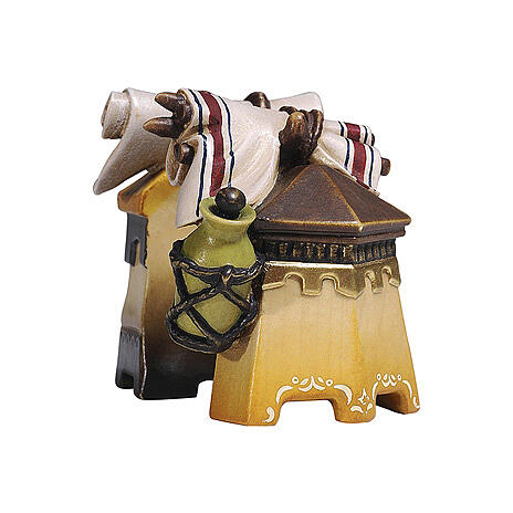 Bagagli per elefante 12 cm Mahlknecht legno dipinto presepe Val Gardena 1