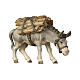 Donkey with wood 12 cm painted Val Gardena wood Mahlknecht nativity s1