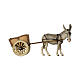 Donkey pulling cart 12 cm painted Val Gardena wood Mahlknecht nativity s1