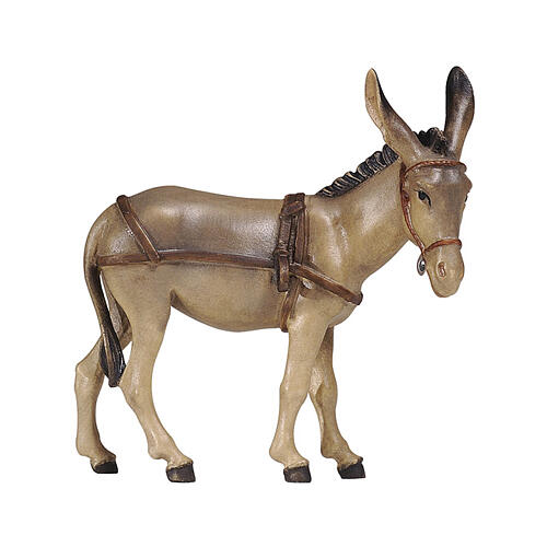 Donkey for cart, Mahlknecht Nativity Scene of 12 cm, Val Gardena painted wood 1