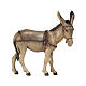 Donkey for pull-cart 12 cm Mahlknecht nativity painted Val Gardena wood s1