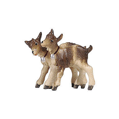 Set of kid goats, Mahlknecht Nativity Scene of 9.5 cm, Val Gardena painted wood 1