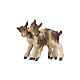 Couple chevreaux 9,5 cm bois peint crèche Mahlknecht Val Gardena s1