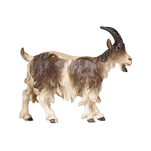 Chèvre tête haute 9,5 cm bois peint crèche Mahlknecht Val Gardena 1