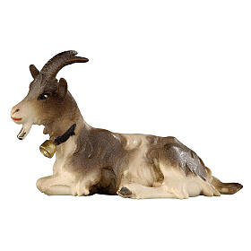 Capra sdraiata 9,5 cm Mahlknecht presepe legno dipinto Val Gardena