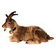 Capra sdraiata 12 cm legno dipinto presepe Mahlknecht Val Gardena s1