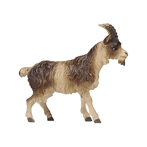 Cabra de pelo curto madeira colorida 9,5 cm presépio Mahlknecht Val Gardena 1