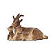 Goat lying down with two kids, Val Gardena Mahlknecht Nativity Scene of 12 cm, painted wood s2