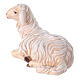 Ovelha deitada cabeça para a esquerda madeira colorida presépio Mahlknecht 12 cm Val Gardena s2