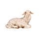 Sheep lying head to the right 9.5 cm Mahlknecht nativity painted wood Val Gardena s1