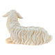 Lying sheep, head to the right, painted wood, 12 cm Mahlknecht Nativity Scene, Val Gardena s3