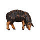 Black sheep grazing, head to the right, 12 cm Mahlknecht Nativity Scene of Val Gardena painted wood s1