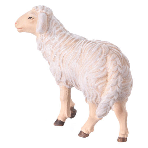 Mouton tête haute 12 cm crèche bois peint Mahlknecht Val Gardena 2