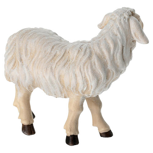Pecora in piedi testa a sinistra presepe Mahlknecht 12 cm legno dipinto Val Gardena 3