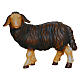Mouton noir debout tête à gauche 9,5 cm crèche bois peint Mahlknecht Val Gardena s1
