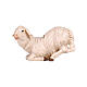 Pecora inginocchiata 9,5 cm presepe Mahlknecht legno dipinto Val Gardena s1