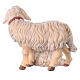 Mouton debout avec agneau allongé crèche Mahlknecht Val Gardena 12 cm bois peint s4