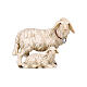 Pair of sheep 12 cm Mahlknecht nativity painted Val Gardena wood s1