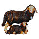 Gruppo pecore nere 12 cm legno dipinto presepe Mahlknecht Val Gardena s1