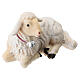 Agnello sdraiato testa a sinistra 9,5 cm presepe legno dipinto Mahlknecht Val Gardena s2