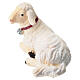 Agnello sdraiato testa a sinistra 9,5 cm presepe legno dipinto Mahlknecht Val Gardena s3