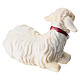 Lamb lying head to the left 9.5 cm Mahlknecht nativity painted Val Gardena wood s4