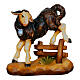 Black lamb jumping hedge, painted wood 12 cm Mahlknecht Val Gardena Nativity Scene s1