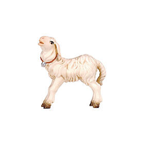 Agnello in piedi 9,5 cm presepe Mahlknecht legno dipinto Val Gardena