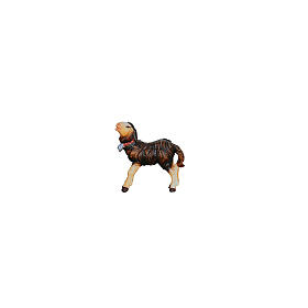 Cordeiro preto em pé madeira pintada 9,5 cm presépio Mahlknecht Val Gardena