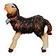 Agneau noir debout bois peint crèche Mahlknecht 12 cm Val Gardena s1
