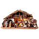 Illuminated Alpin cabin for 9.5 cm Mahlknecht Nativity Scene, Val Gardena painted wood, set of 30 s1