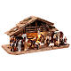 Illuminated Alpin cabin for 9.5 cm Mahlknecht Nativity Scene, Val Gardena painted wood, set of 30 s7